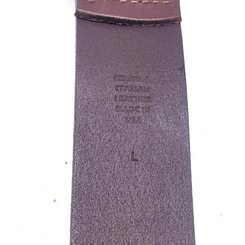 Italian Leather Dress Belt Men's Large Brown Business Formal Everyday Career